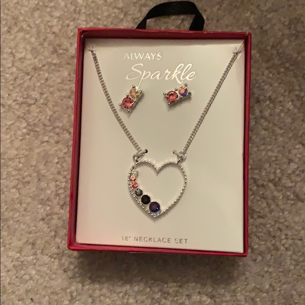Always sparkle 18 inch necklace set